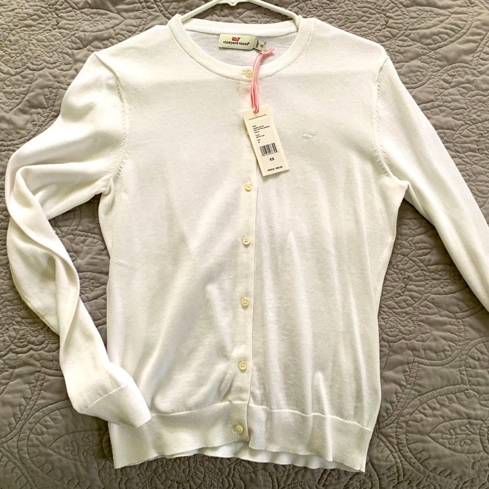 White cardigan